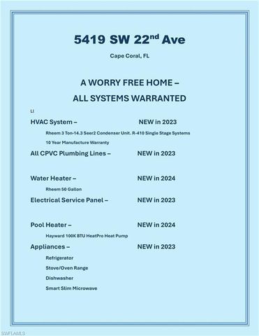 5419 SW 22nd AVE, Cape Coral, FL 33914