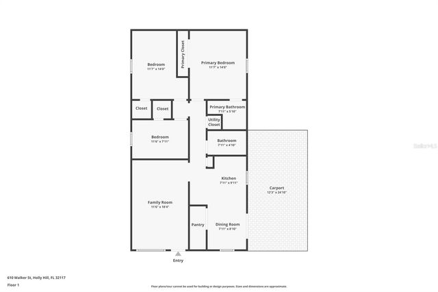 610 WALKER STREET, Holly Hill, FL 32117