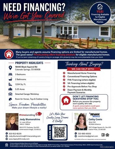 18440 Black Squirrel Road, Colorado Springs, CO 80908