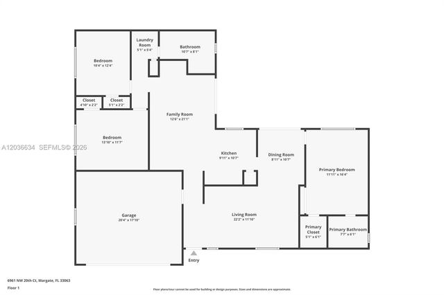 6961 NW 20th Court, Margate, FL 33063