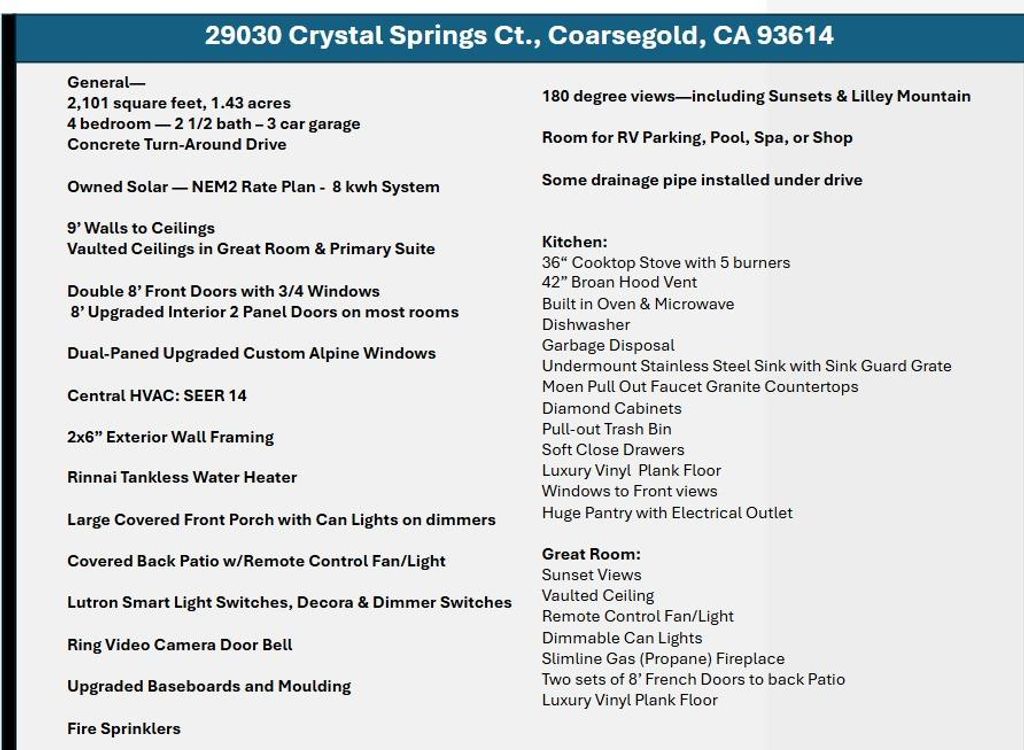 Image 51 of property listing at 29030 Crystal Spings Ct, Coarsegold, CA 93614