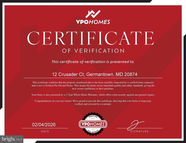 12 CRUSADER CT, Germantown, MD 20874