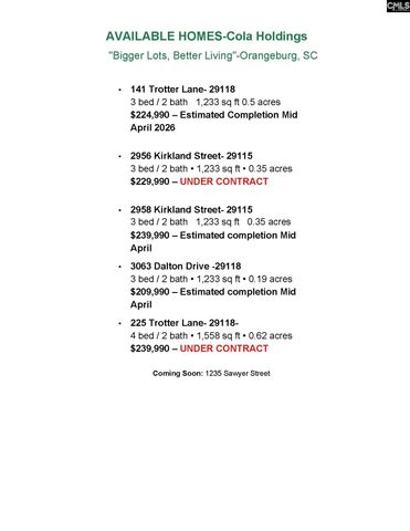 141 Trotter Lane, Orangeburg, SC 29118