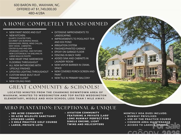 600 Baron Road, Waxhaw, NC 28173