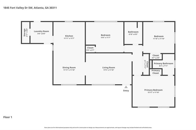 1845 Fort Valley Drive SW, Atlanta, GA 30311