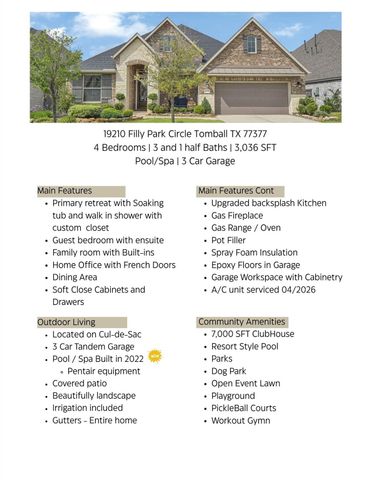 19210 Filly Park Circle, Tomball, TX 77377