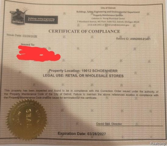 19612 SCHOENHERR Street, Detroit, MI 48205