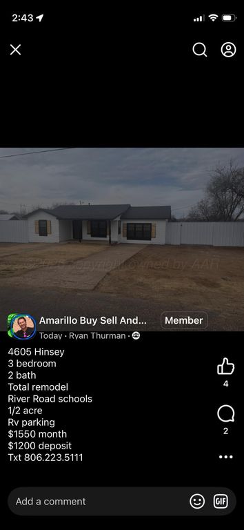 4605 Hinsey Drive, Amarillo, TX 79108