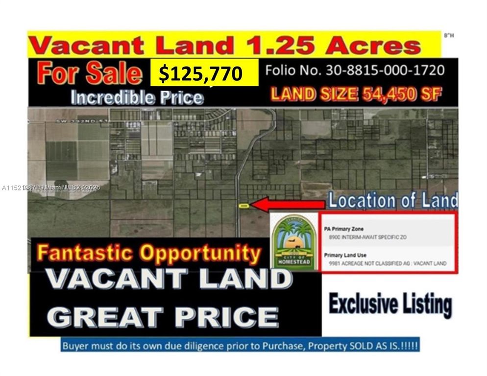 LAND HOMESTEAD, Homestead, FL 33034