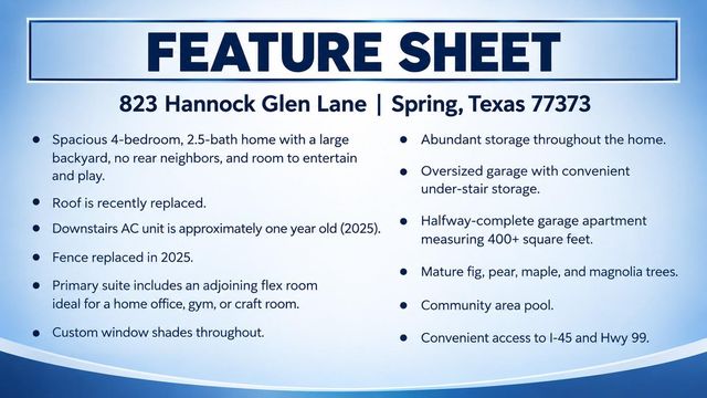 823 Hannock Glen Lane, Spring, TX 77373