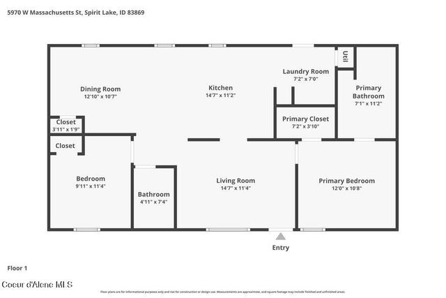 5970 W Massachusetts ST, Spirit Lake, ID 83869