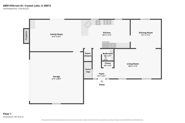6809 Hillcrest Drive, Crystal Lake, IL 60012