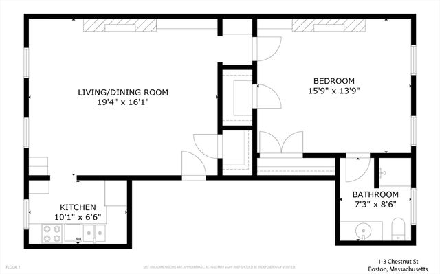 1 Chestnut Street 3B, Boston, MA 02108