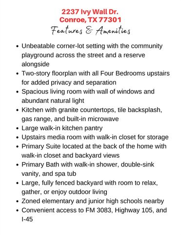 2237 Ivy Wall Drive, Conroe, TX 77301