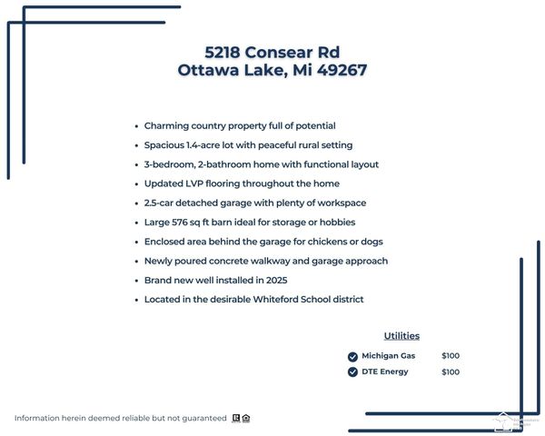 5218 Consear Road, Ottawa Lake, MI 49267