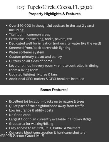 1031 Tupelo Circle, Cocoa, FL 32926