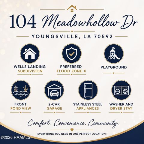 104 Meadowhollow Drive, Youngsville, LA 70592