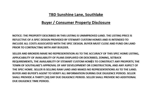 TBD Sunshine Lane, Southlake, TX 76092