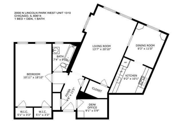2000 N LINCOLN PARK WEST Avenue 1310, Chicago, IL 60614