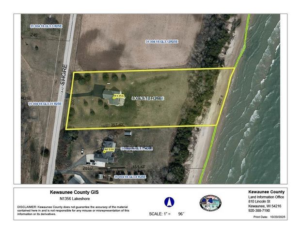 N1356 LAKESHORE ROAD, Kewaunee, WI 54216