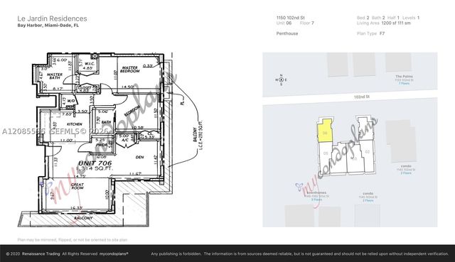 1150 102nd St 706, Bay Harbor Islands, FL 33154