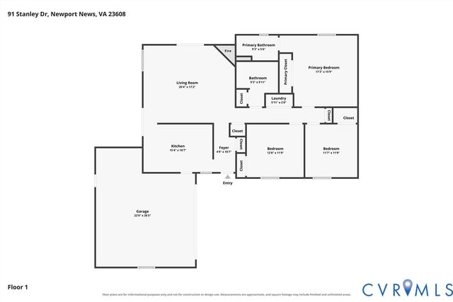 91 Stanley Dr, Newport News, VA 23608