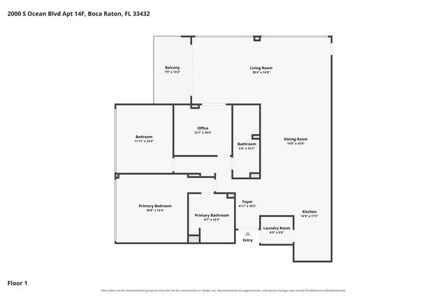 2000 S OCEAN Boulevard 14-F, Boca Raton, FL 33432