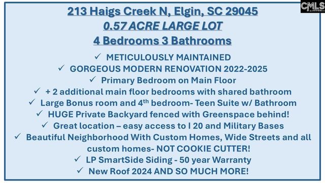 213 Haigs Creeks N, Elgin, SC 29045