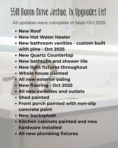 5501 Baron Drive, Joshua, TX 76058