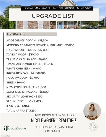 125 Hartman Branch Lane, Winston-salem, NC 27127