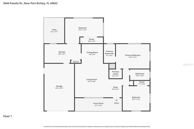 3644 PANOLA DRIVE, New Port Richey, FL 34652