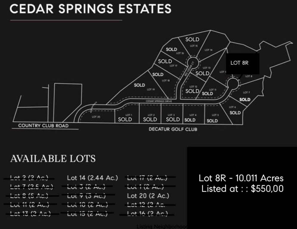 LOT 8R Cedar Springs Drive, Decatur, TX 76234
