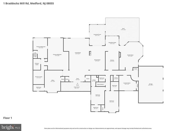 1 BRADDOCKS MILL CT, Medford, NJ 08055