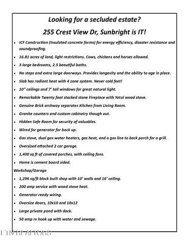 255 Crest View Drive, Sunbright, TN 37872