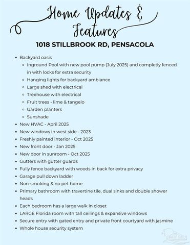 1018 Stillbrook Rd, Pensacola, FL 32514