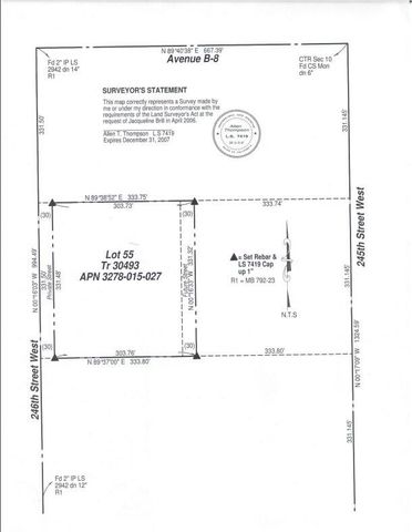246th St W And Ave B10, Fairmont, CA 93536