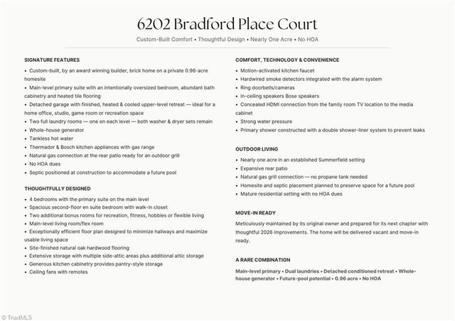 6202 Bradford Place Court, Summerfield, NC 27358