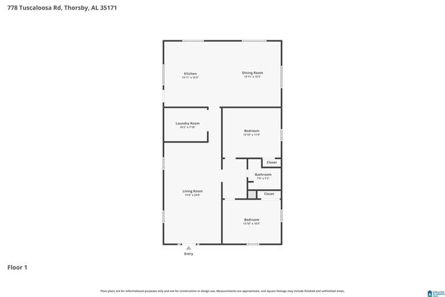 778 TUSCALOOSA ROAD, Thorsby, AL 35171