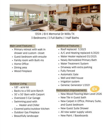 13514 Jbk Memorial Drive, Willis, TX 77318