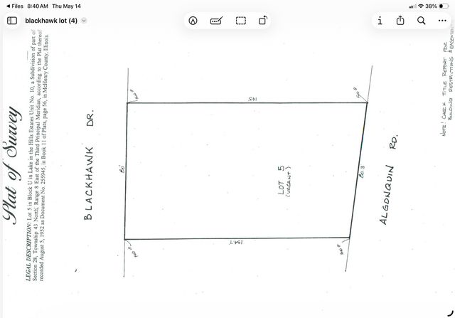 LOT 3 BLACKHAWK Drive, Lake In The Hills, IL 60156