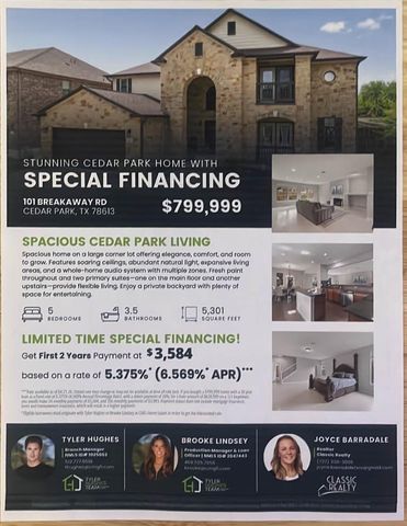 101 Breakaway RD, Cedar Park, TX 78613
