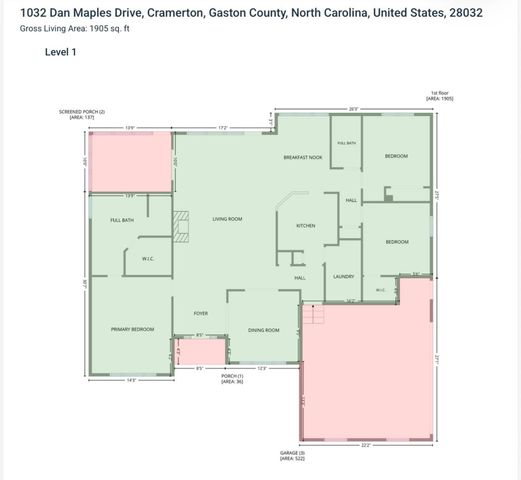 1032 Dan Maples Drive, Cramerton, NC 28032
