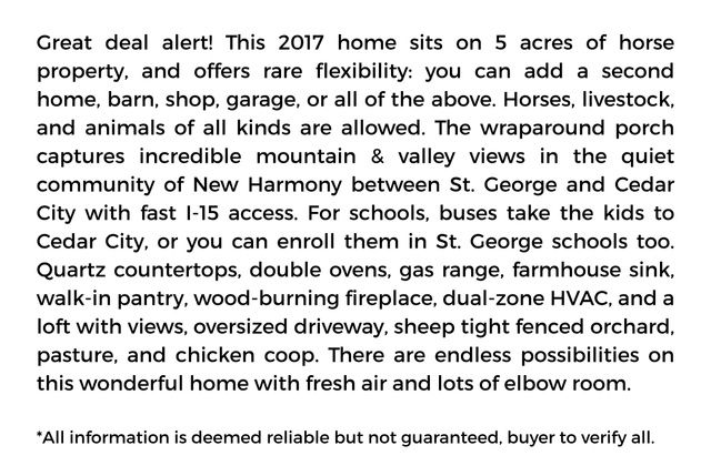 1716 S OLD HIGHWAY 91, New Harmony, UT 84757