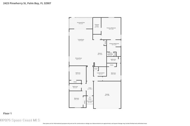 2423 Pinwherry Street NW, Palm Bay, FL 32907