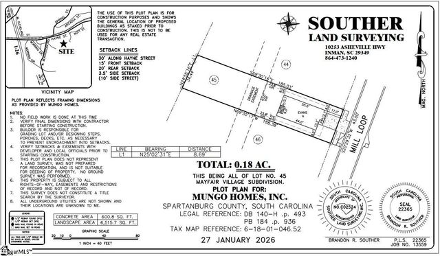 2341 Mill Loop Lot 45, Spartanburg, SC 29301