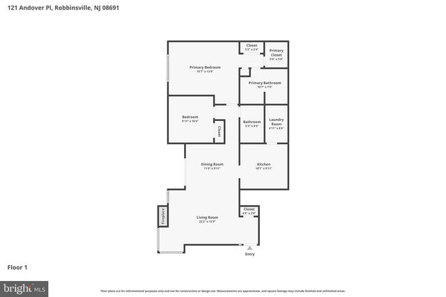 121 ANDOVER PL, Robbinsville, NJ 08691