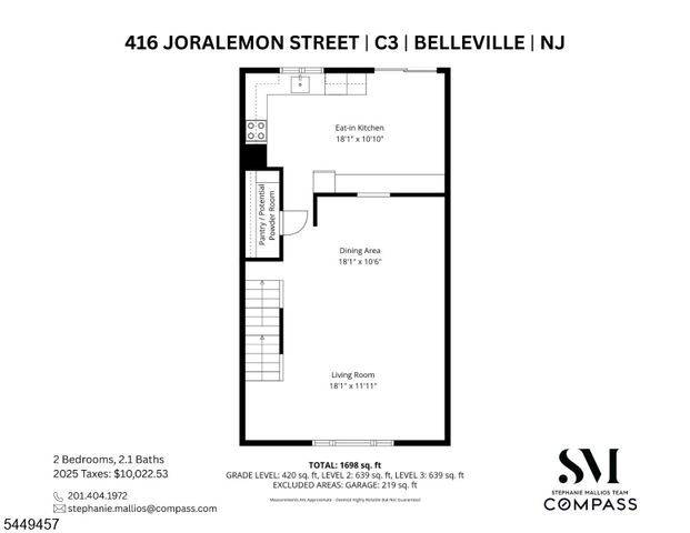 416 Joralemon St, C3 C3, Belleville Twp., NJ 07109