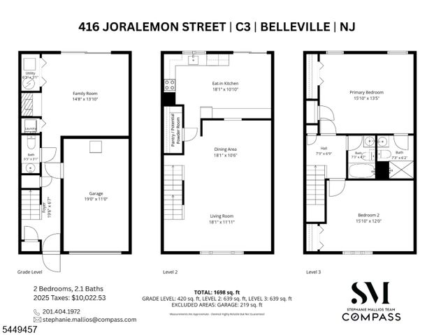 416 Joralemon St, C3 C3, Belleville Twp., NJ 07109