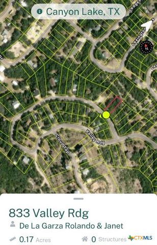 833 Valley Ridge, Canyon Lake, TX 78133