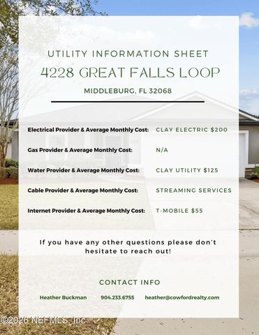 4228 GREAT FALLS Loop, Middleburg, FL 32068